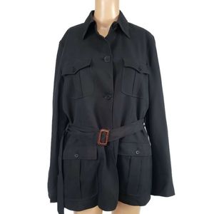 NWOT Ralph Lauren Petite silk  utility jacket size PL